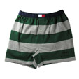 トミーヒルフィガー ：Rugby Stripe Knit Boxer W/ Varsity Flocking-Colors(グリーン＆グレー)