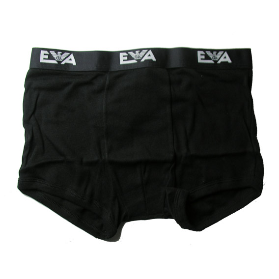 エンポリオ・アルマーニ ：Ribbed Cotton Boxer Brief（ブラック）